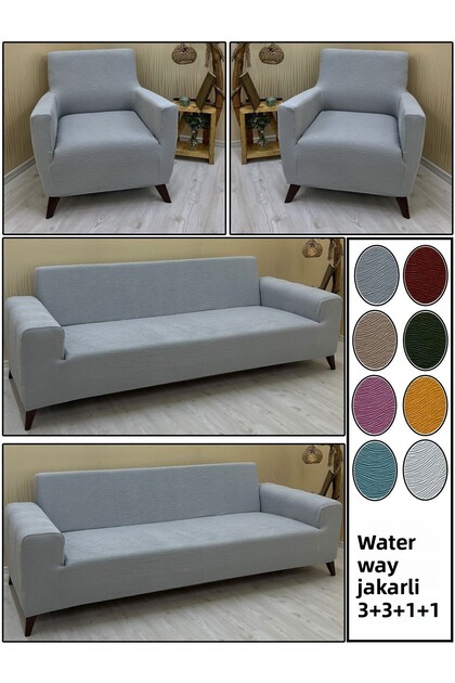 Cotton Waterway Jacquard Fabric 2 Pieces Triple-2 Pieces Single Sofa Cover Set Does Not Sweat or Burn