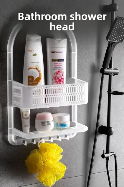 Multi-Eye Bathroom Shower Shelf Organizer with Hanging Hook for Wall Hanging
