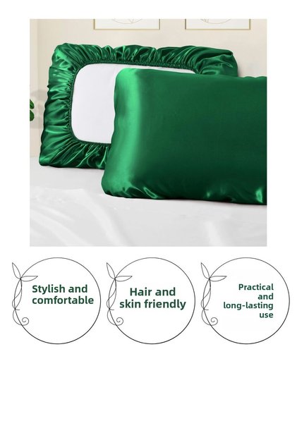 Față de pernă din satin verde 50x70 cm 1 bucată