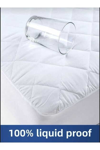 Quilted Liquid Proof Mattress Protector 160X200 Double Fitted Elastic Mattress Protector Anti-Sweat