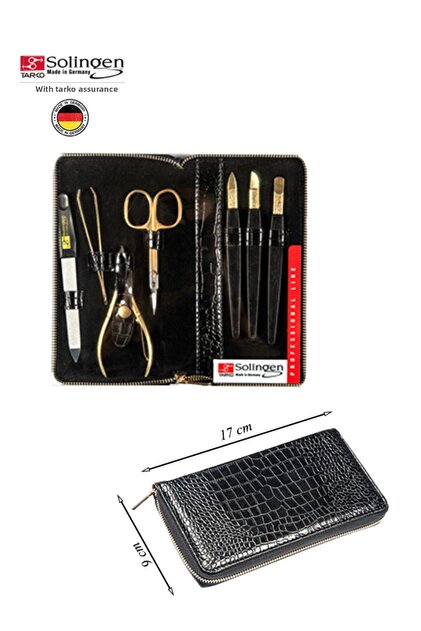 Manicure & Pedicure Set with Bag 191 g - 9 Pieces, Gold Color