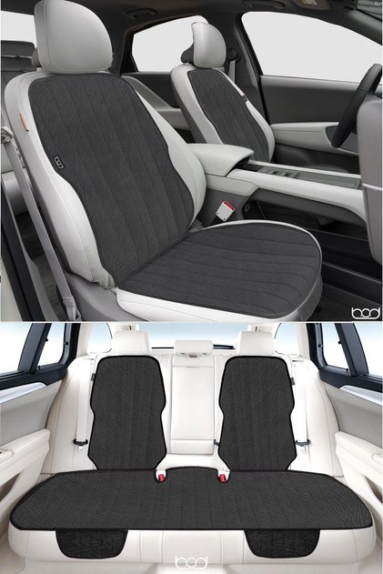 Vodina Series Thai Feather Pocket Car Seat Cushion Set Seat Protection Cover Front Rear Set Smoked