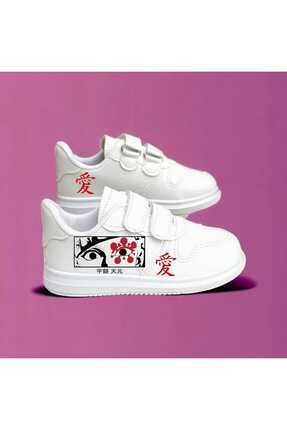 MECH BUTİK Akatsuki Baskılı Beyaz Unisex Spor Ayakkabı Sneaker