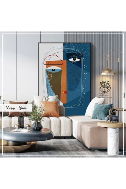 Metal Çerçeveli Gerçek Camlı Tablo Sans 1li Set