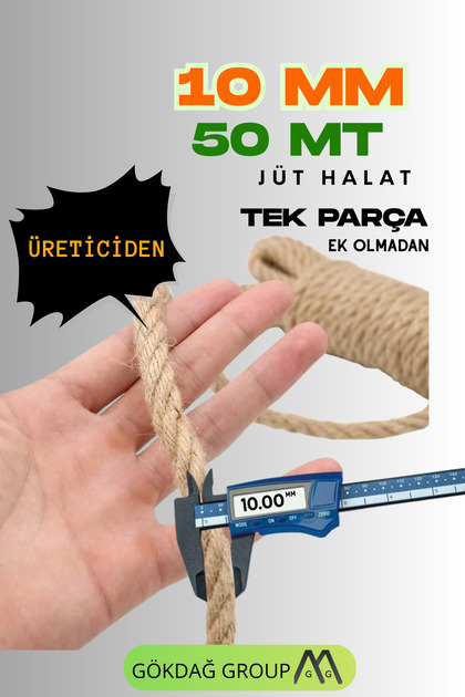 10 MM 50 Metre Jüt Halat İthal Dekor İp