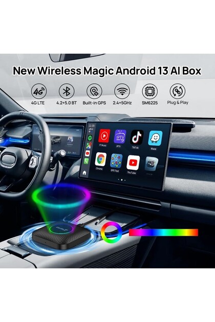 TARÇIN Carlinkit Tbox Max Ambient 13.0 8GB/128GB Kablosuz Carplay