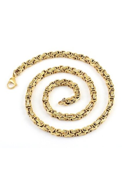Colier, model bizantin, placat cu aur de 18K, 6mm, 55 cm, oțel inoxidabil, Tessero, aur