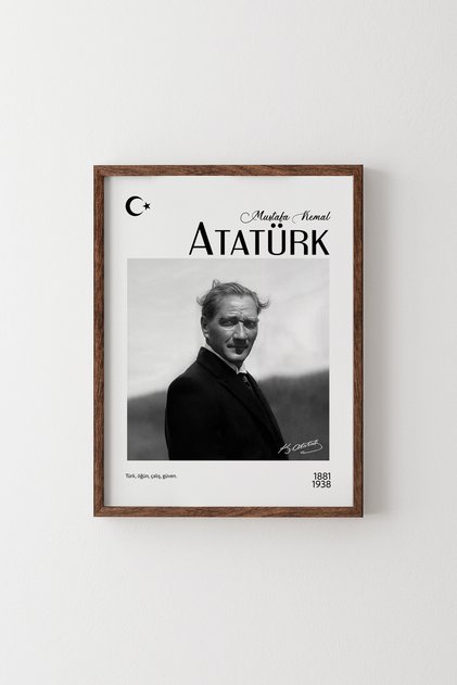Atatürk - Wooden Patterned Frame