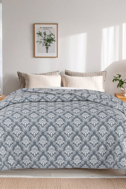 Baroque Patterned, Jacquard and Printed 100% Cotton Double Pique (Bedding Cover) – 195X235 cm