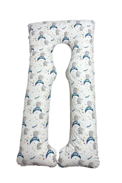 Perna gravide, Ema,semiluna 3 in 1,forma literei U, husa detasabila, bumbac ranforce 100%, 135x75 cm