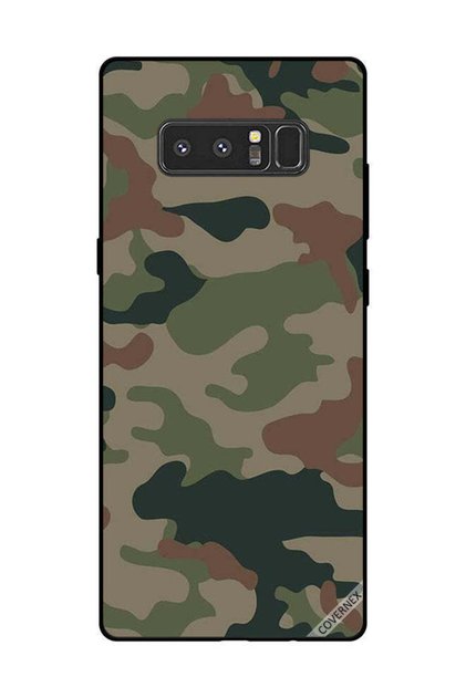 غطاء حماية لهاتف سامسونج جالاكسي نوت 8 بنمط مموه باللونين الأخضر والبني