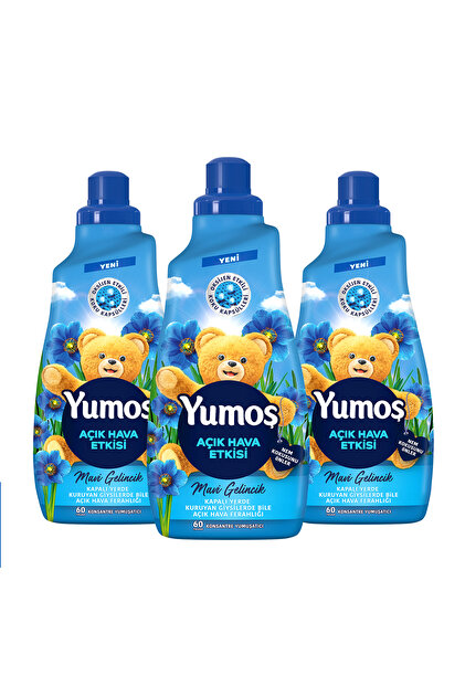 Yumoş Yumoş Açık Hava Etkisi Konsantre Çamaşır Yumuşatıcısı Mavi