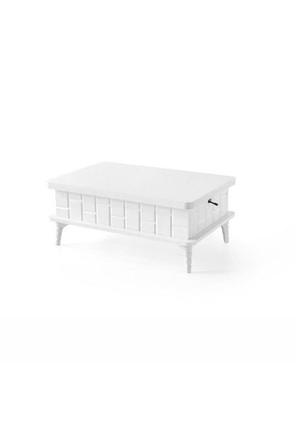 Akıllı Sehpa Sihirli Sehpa Fonksiyonel Orta Sehpa Açılabilir Sehpa Masa Beyaz Renk 60x90 cm