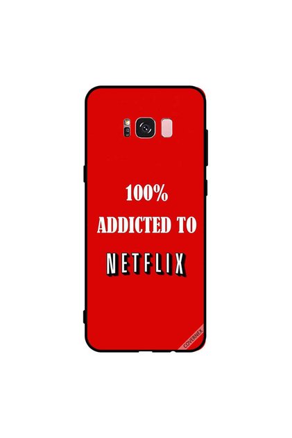 غطاء حماية لهاتف سامسونج جالاكسي S8+ - مدمن على نتفليكس بنسبة 100%