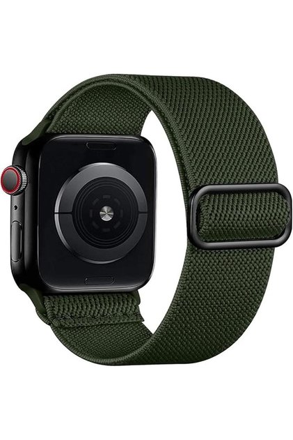 Apple Watch 12-11-10(46mm)9 8 7(45mm) 6 5 4 SE(44mm) Kumaş Elastik Kordon Kayış