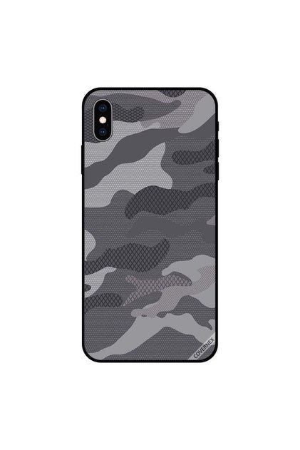 iPhone XS MAX Case Cover Grey Camouflage Pattern