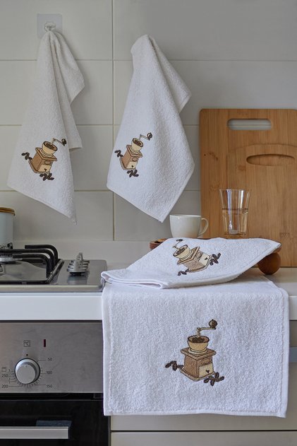 Azur Kitchen Towel Set of 4 30X50Cm | Kitchen Towel | Drying Cloth | Hand Towel | Dowry |