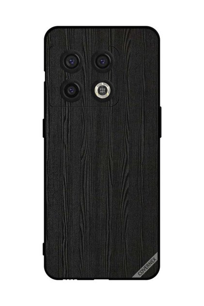 غطاء حماية لهاتف OnePlus 10 Pro بنمط خشبي أسود