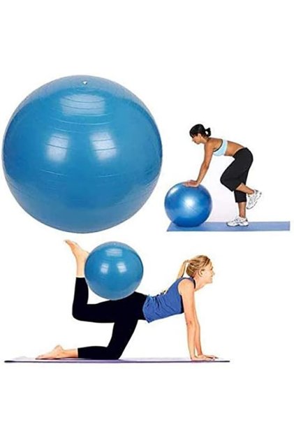 Anti-Burst Yoga Ball EM-9316, 65cm Slip-Resistant Balance Ball with Pump for Pilates & Fitness