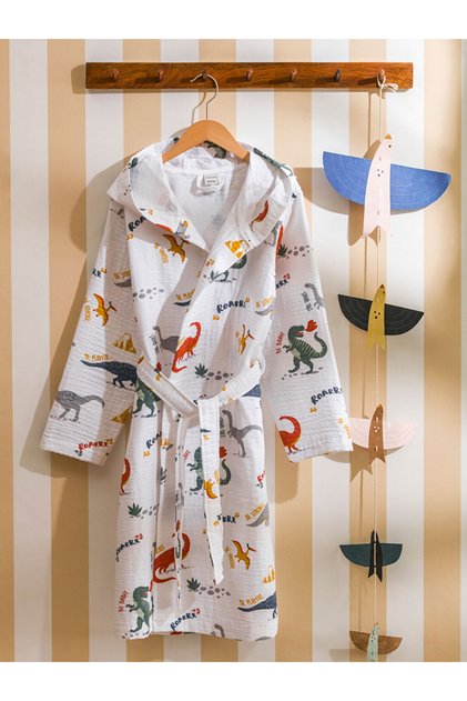 Printed Hooded Boy's Bathrobe for Style Enthusiasts from Uzg Store