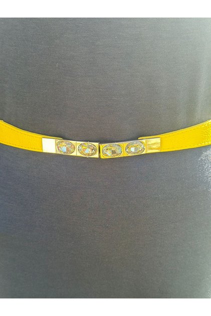 73X3 cm Glass Stone Buckle Elastic Women's Belt