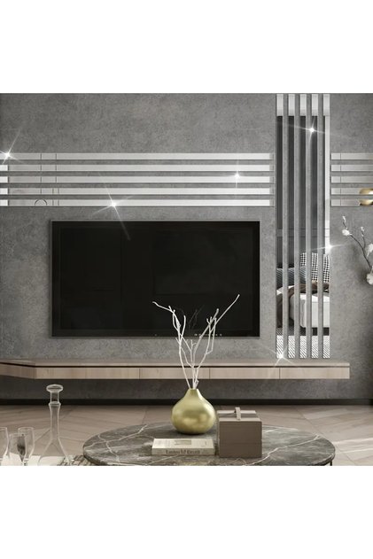 Kendinden Yapışkanlı (10 Adet 5x50 Cm ) Dekoratif Duvar Çıtası Dekoratif Ayna Şerit