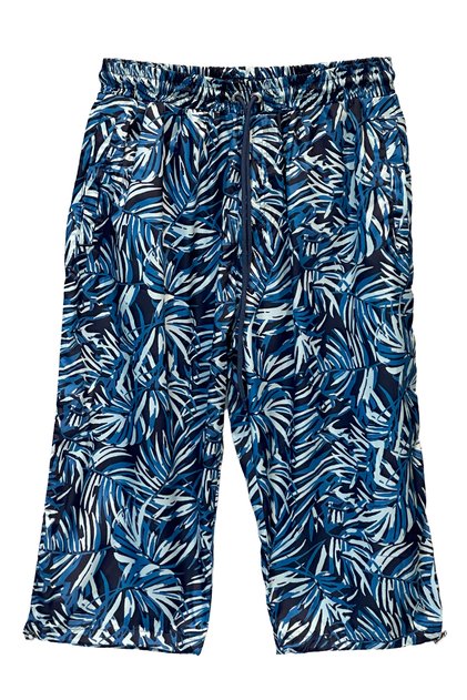 Uv Protection Men's Pool Sea Long Capri Shorts Swimwear K104 Navy Blue03