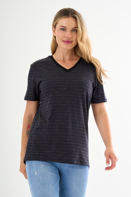 V-Neck Striped T-Shirt