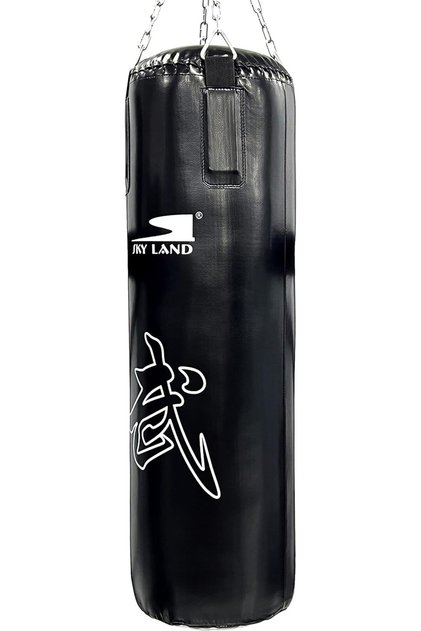 EM-1876 Black Filled Heavy Duty PU Leather Punching Bag for Martial Arts, Boxing, Karate