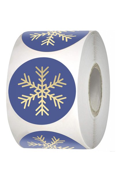 Rola cu 500 autocolante decorative Easykart, 3.8 cm, hartie, albastru, auriu