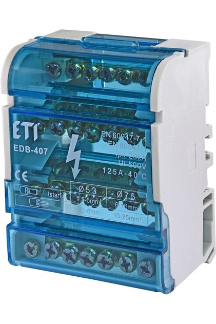 Bloc distributie, 4 randuri x 7 terminale, EDB-407, 001102303,