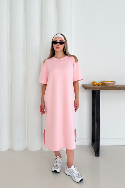 Rochie modală oversize pentru damă, cu fante laterale