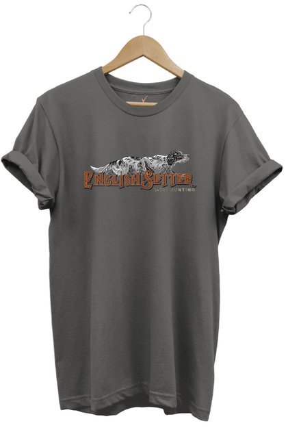 English Setter Hunting Dog Design 100% Cotton Unisex Regular Fit T-Shirt