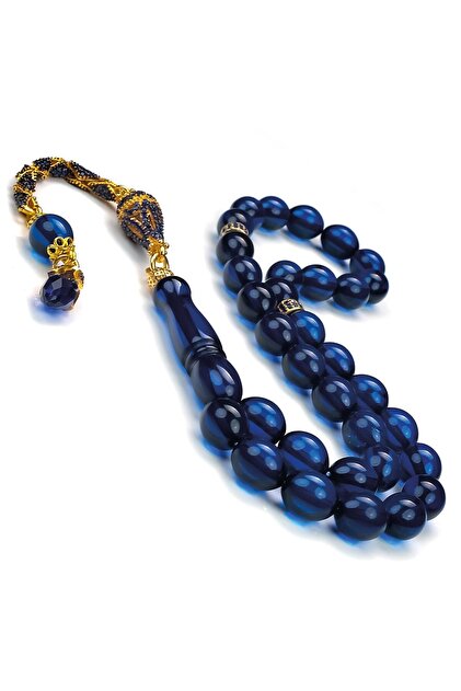 Tesbihcibaba Sapphire Azure Mavi Elmas Damla Kehribar Tesbih