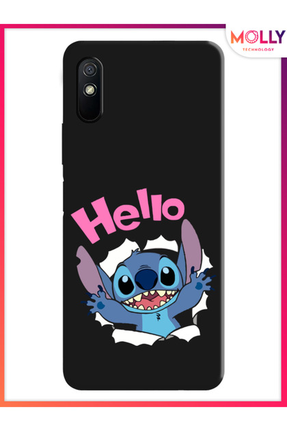 Black Stitch Surprise Pattern Silicone Case for Xiaomi Redmi 9A