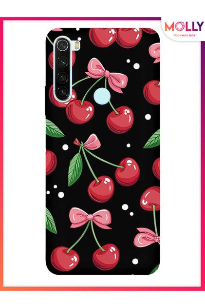 Black Berry Ribbon Pattern Silicone Case for Xiaomi Redmi Note 8