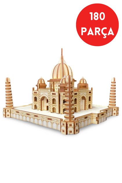 3D Ahşap Puzzle Taj Mahal - 180 Parça 3D Lazer Kesim Puzzle - 3D Mimari Model