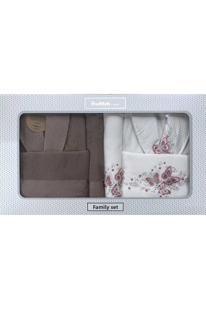 Bathrobe Set Mariposa Brown Cream