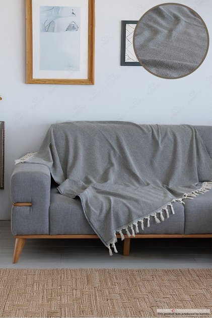 Sofa Cover Herringbone 150X170Cm, Armchair Cover, Tv Blanket, Multi-Purpose Throw