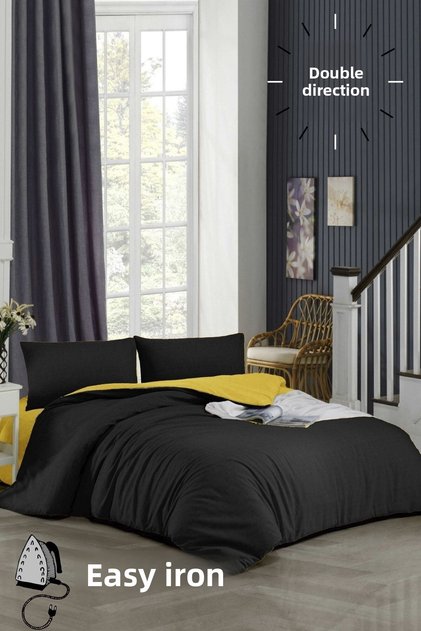 Easy Iron-180x200-Double Duvet Cover Set (yellow Elastic Sheet+duvet Cover+pillowcase)