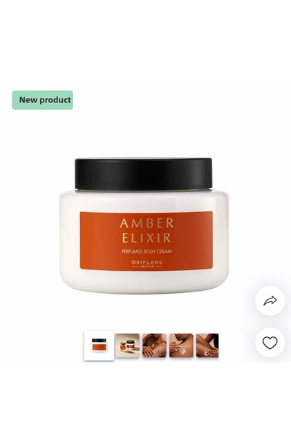 Amber Elixir Perfume Body Cream with New Packaging