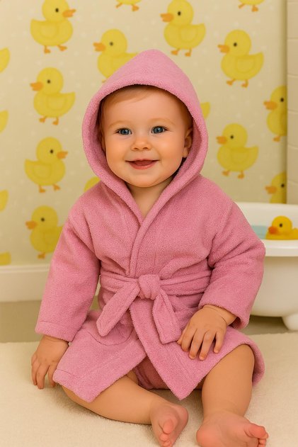 Cottonverse Baby & Kids Hooded Bathrobe – 100% Cotton, Unisex