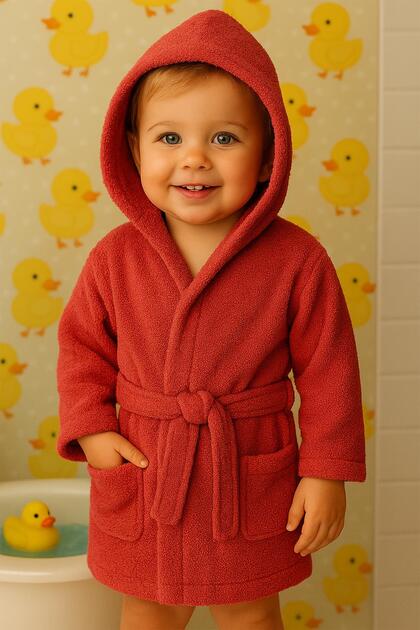 Cottonverse Baby & Kids Hooded Bathrobe – 100% Cotton, Unisex
