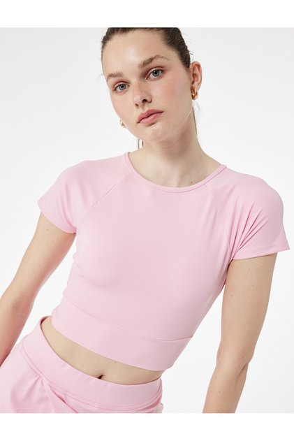 Short Sleeve Crew Neck Tie Detail Sports T-Shirt