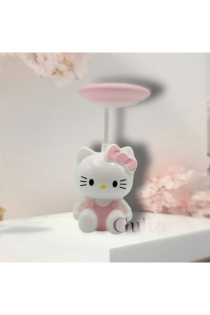 guliza Sevimli Hello Kitty Masa Lambası - Usb Şarjlı 2 Kademe Led