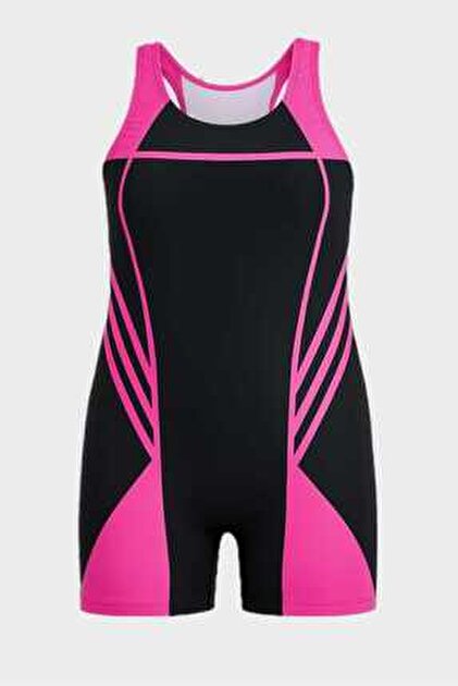 Papiş Kız Çocuk Yüzücü Mayosu Tulum Mayo Şortlu Likralı Turuncu Renkli ...