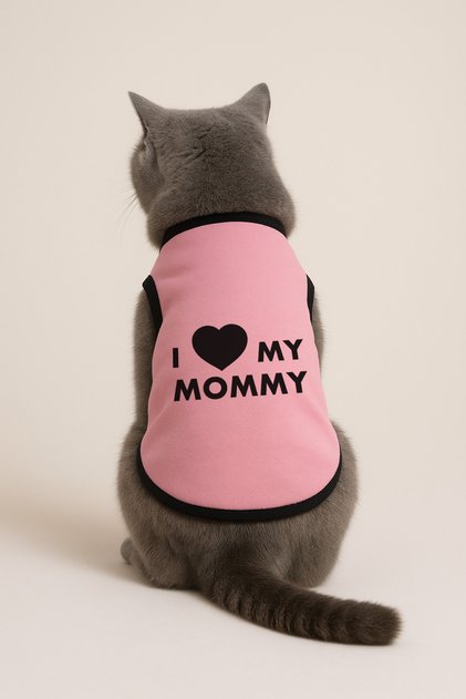 Fleece Dog and Cat Outfit Size Xs Pink I Love Mommy