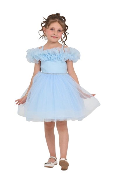 Girl's Shoulder Strap Tulle Wedding Henna Engagement Wedding Birthday Special Occasion Evening Dress Wedding Dress 1-5 Years Old