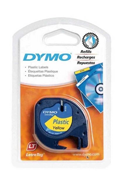 Dymo Letra Tag Plastik Sarı Etiket 12 Mm X 4 M 59423 - Fiyatı