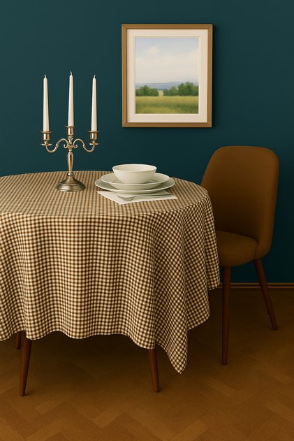 170x240 Brown Small Plaid Checkered Picnic Mat with Size Options